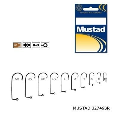 Carlig Bronz, pentru twister 100 buc/ plic (M.32756.) Mustad (Marime Carlige: Nr. 2/0)