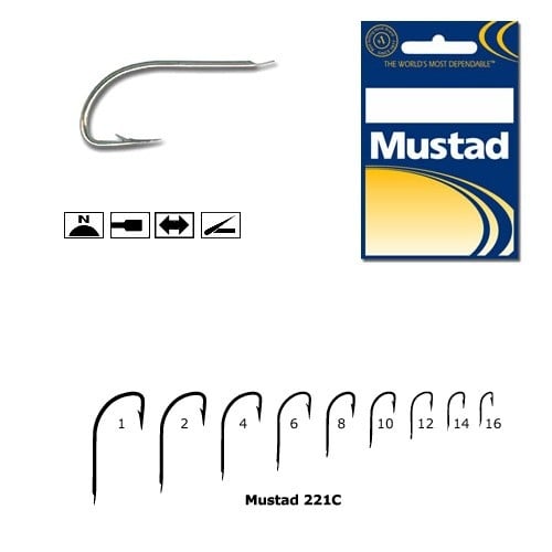 Carlig cristal, nichel, revers Mustad - pachet 10buc (Marime Carlige: Nr. 1)