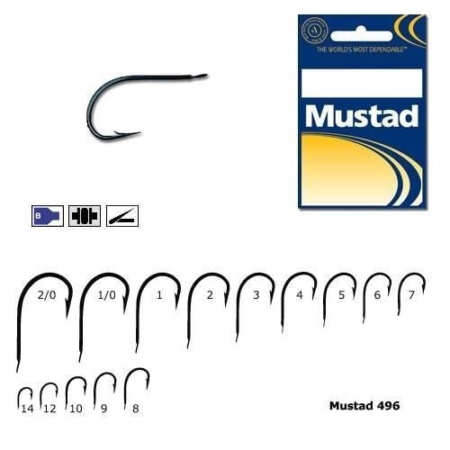 Carlig Mustad M.496, bleu, forjat, 10buc (Marime Carlige: Nr. 4)