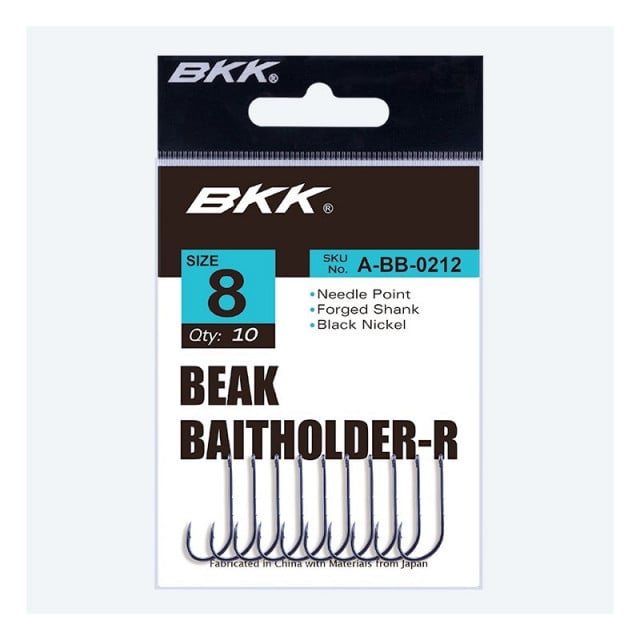 Carlige BKK Beak Baitholder-R, Black Nickel (Marime Carlige: Nr. 6)