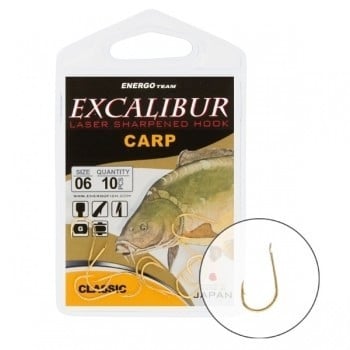 Carlige Excalibur Carp Classic Gold diverse marimi (Marime Carlige: Nr. 12)