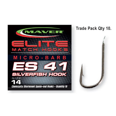 Carlige Maver Elite ES41 Silverfish, 10bc (Marime Carlige: Nr. 24)