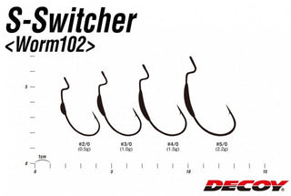 Carlige Offset Decoy S-Switcher Worm 102 (Marime Carlige: Nr. 4/0)