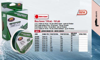 Fir Japan Braid X4 150m Verde LineaEffe (Diametru fir: 0.10 mm)