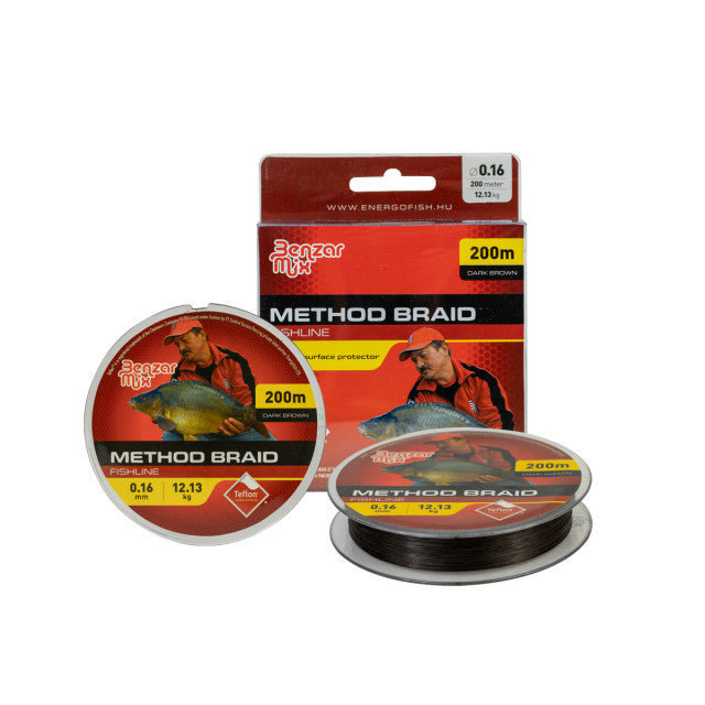 Fir textil Benzar Method Braid, maro, 200m (Diametru fir: 0.14 mm)