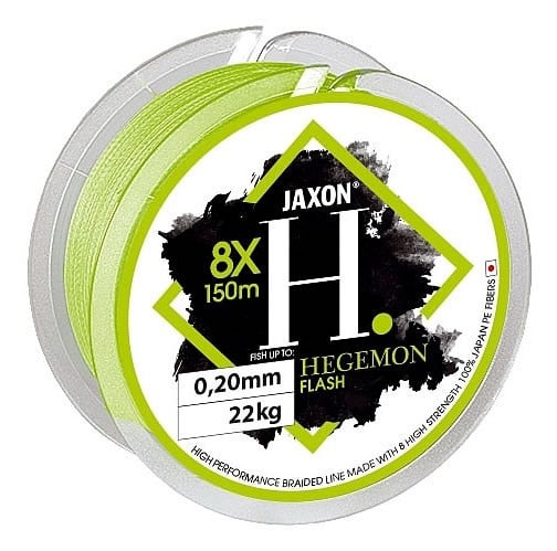 Fir textil Jaxon Hegemon 8X Flash, verde fluo, 150m (Diametru fir: 0.10 mm)