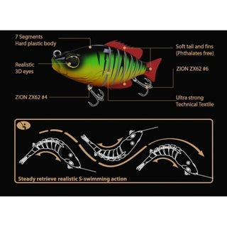 Vobler Swimbait Seven Section Blue Gill 13cm / 34g Biwaa