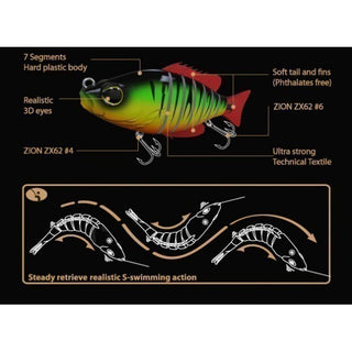 Vobler Swimbait Seven Section Hi-Viz 15cm / 60g Biwaa